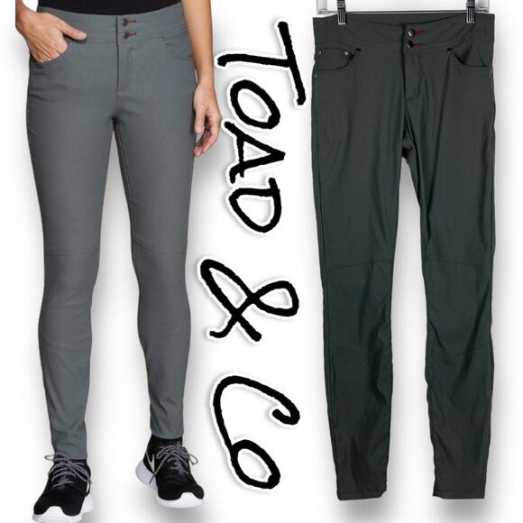 Toad & Co Flextime Skinny Pant Gray Outdoors Womens Size 4 - Picture 1 of 11